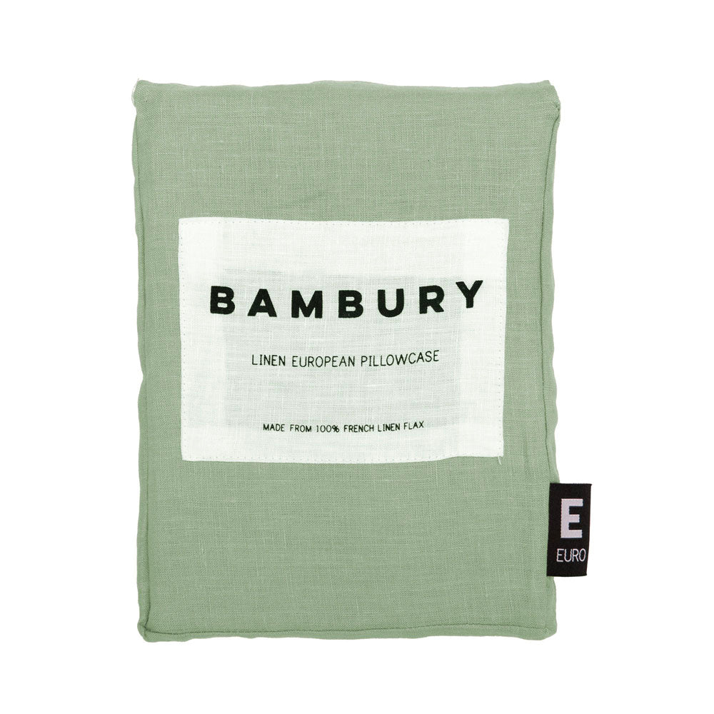 Bambury 100% Linen Sage European Pillowcase Package | My Linen