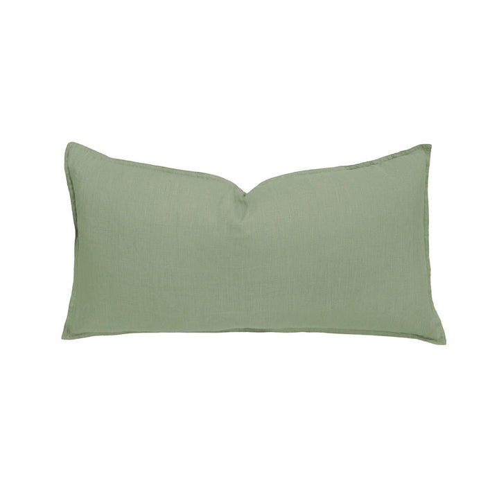 Bambury 100% Linen Sage Long Filled Cushion | My Linen