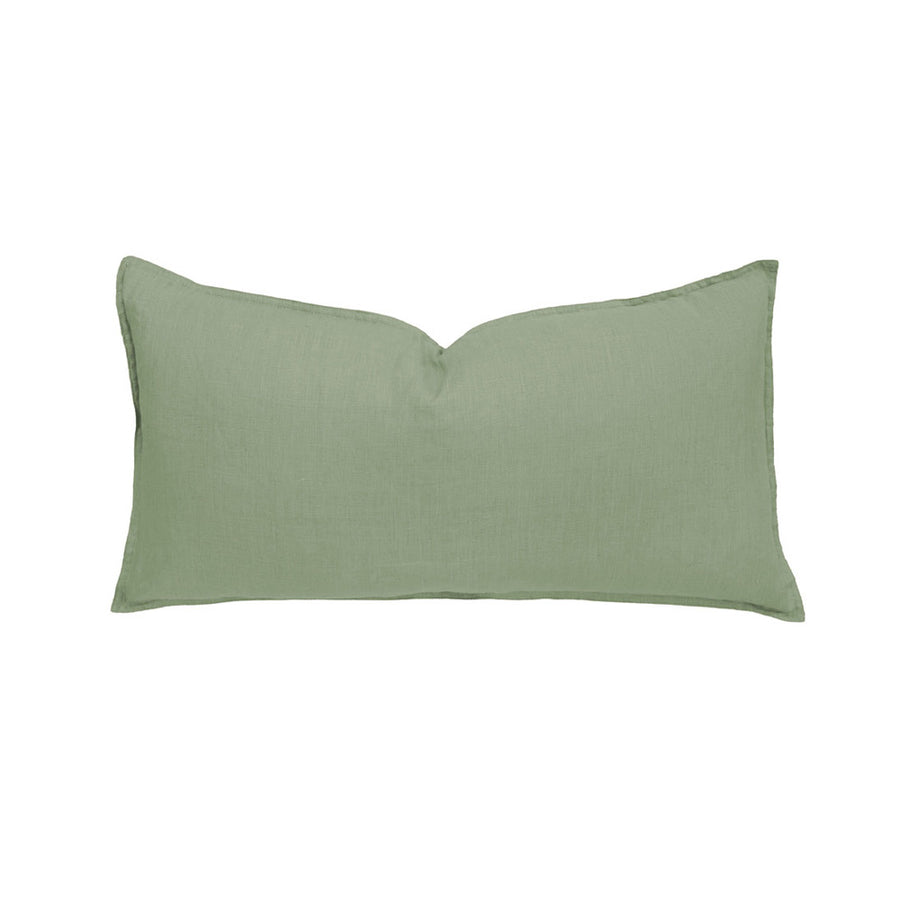 Bambury 100% Linen Sage Long Filled Cushion | My Linen