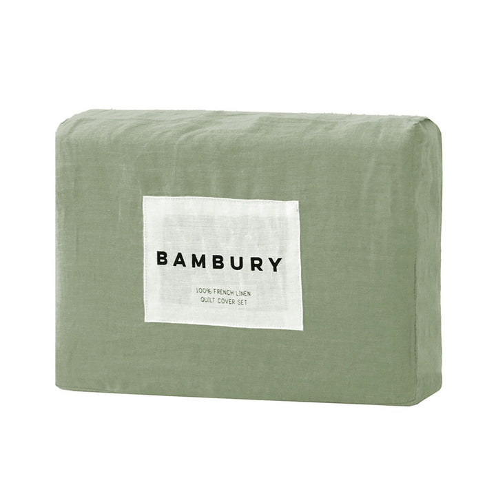 Bambury 100% Linen Sage Quilt Cover Set Package | My Linen