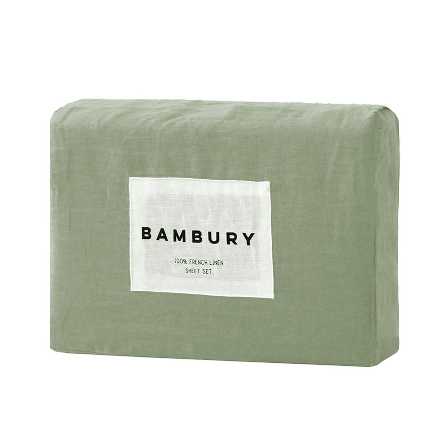 Bambury 100% Linen Sage Sheet Set | My Linen
