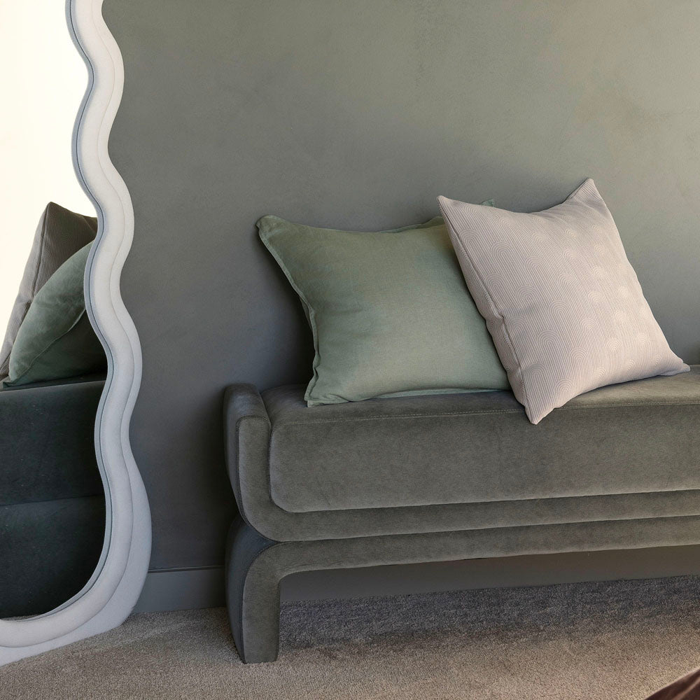 Bambury 100% Linen Sage Square Filled Cushion Lifestyle| My Linen