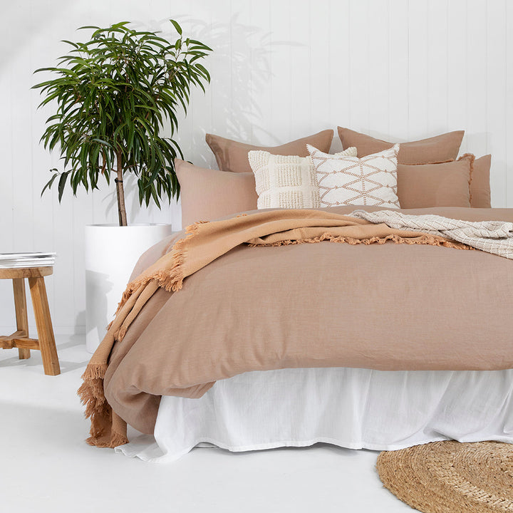 100% Linen Tea Rose Quilt Cover Set | Super King