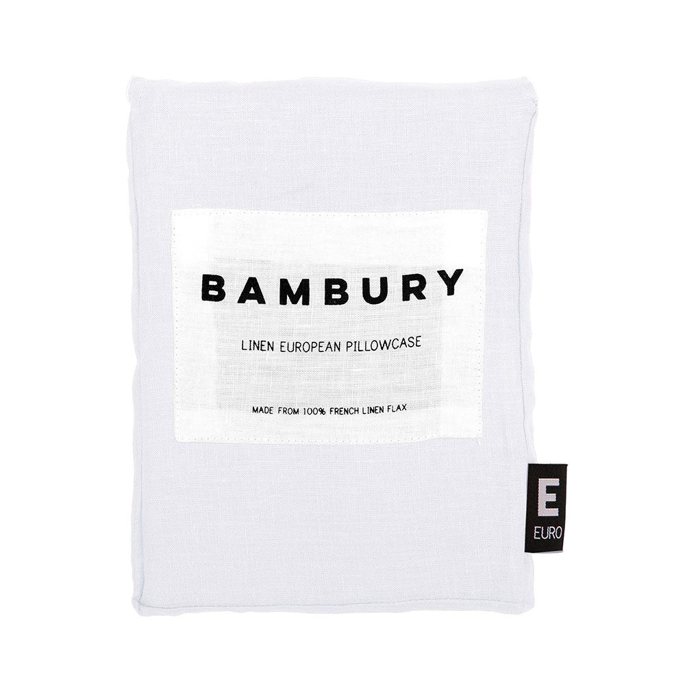 Bambury 100% Linen White European Pillowcase Package | My Linen