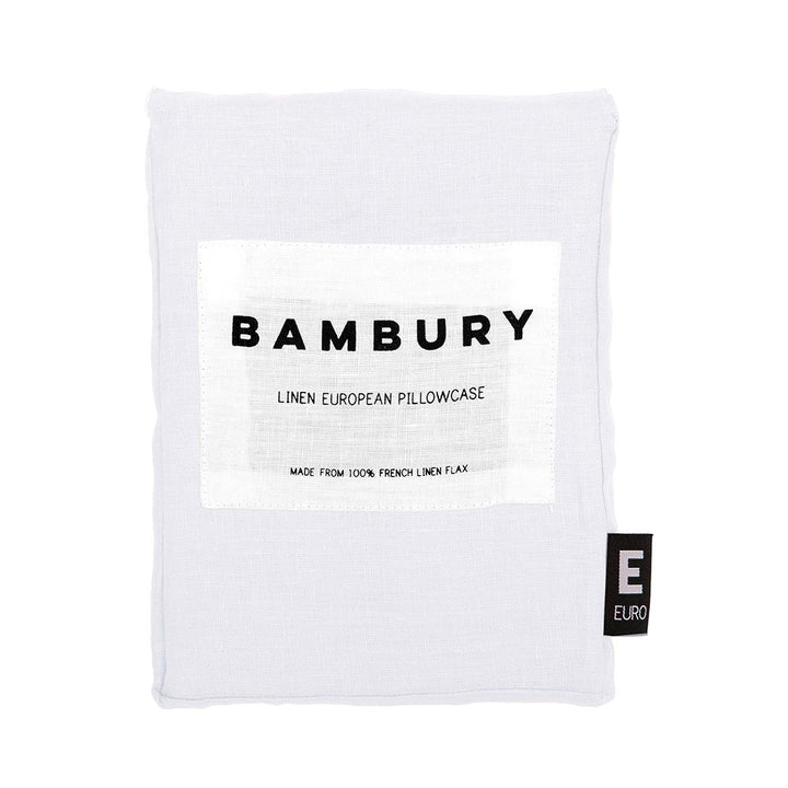 Bambury 100% Linen White European Pillowcase Package | My Linen