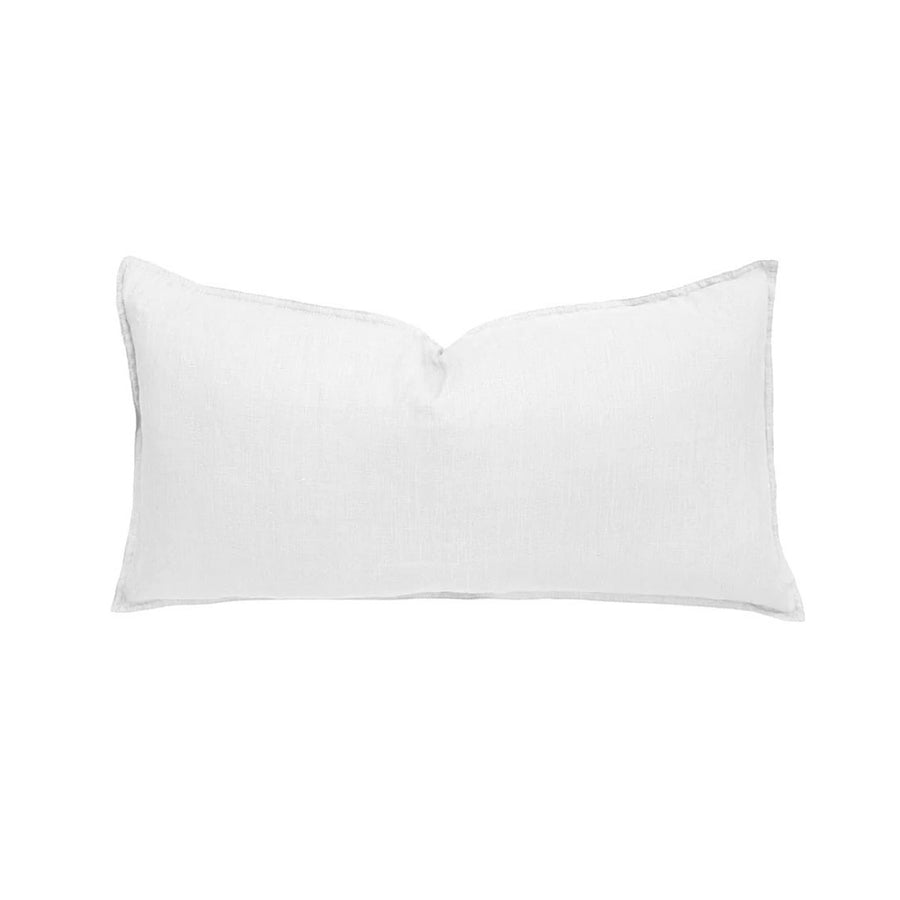 Bambury 100% Linen White Long Filled Cushion | My Linen