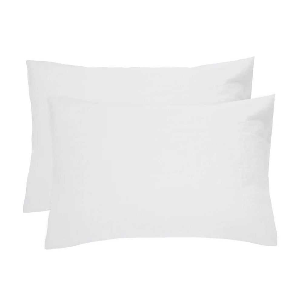 Bambury 100% Linen White Standard Pillowcase Pair | My Linen