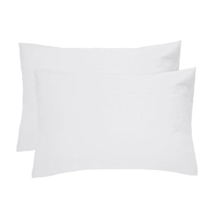 Bambury 100% Linen White Standard Pillowcase Pair | My Linen