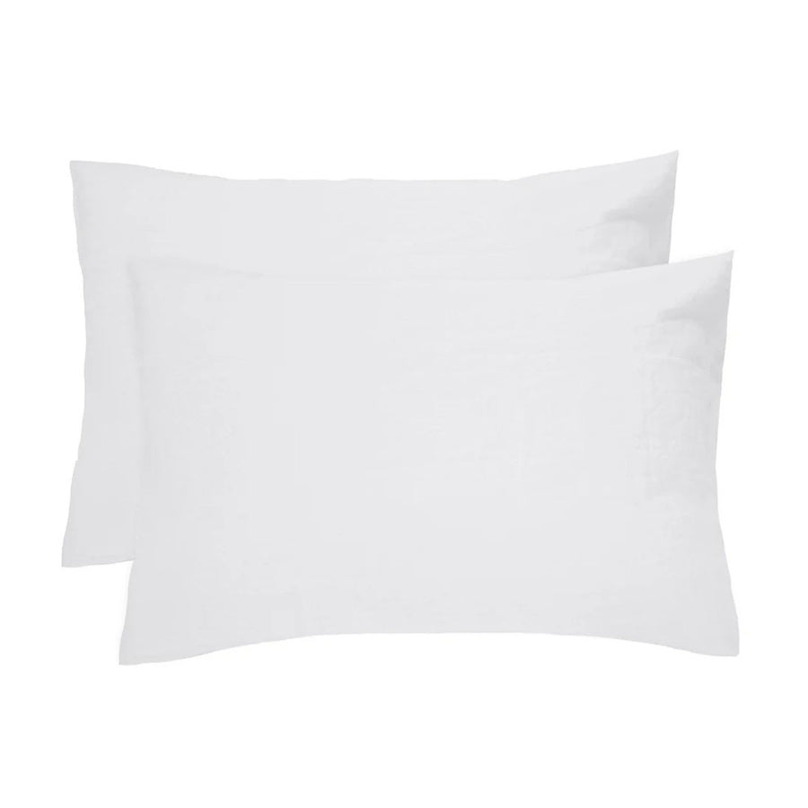 Bambury 100% Linen White Standard Pillowcase Pair | My Linen