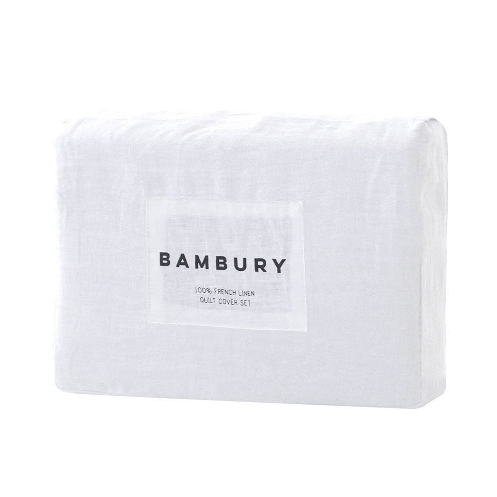 Bambury 100% Linen White Quilt Cover Set Package | My Linen