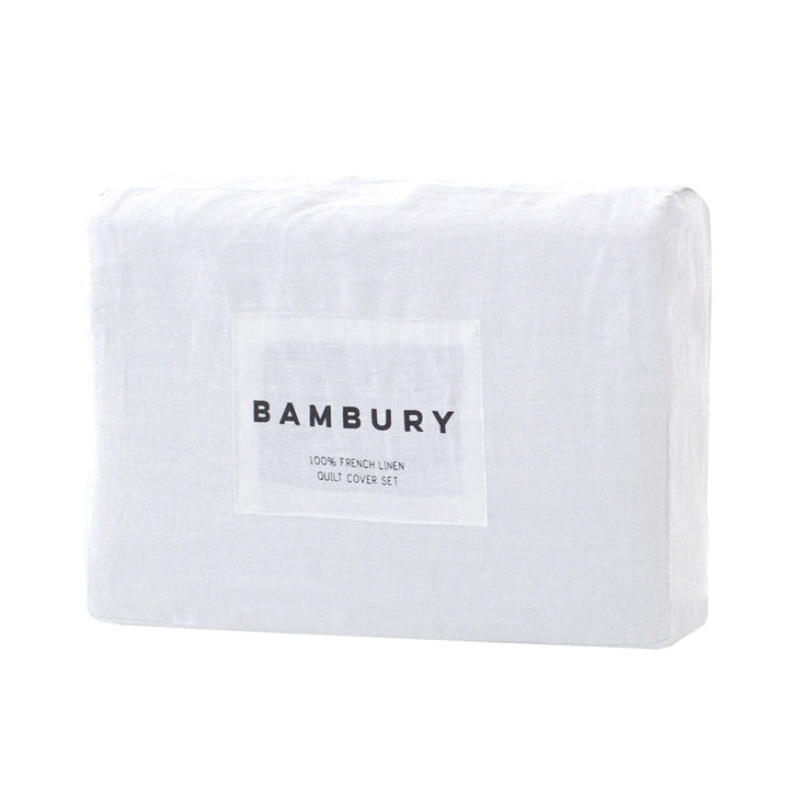 Bambury 100% Linen White Quilt Cover Set Package | My Linen