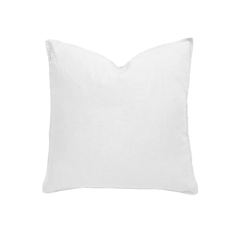 Bambury 100% Linen White Square Filled Cushion | My Linen
