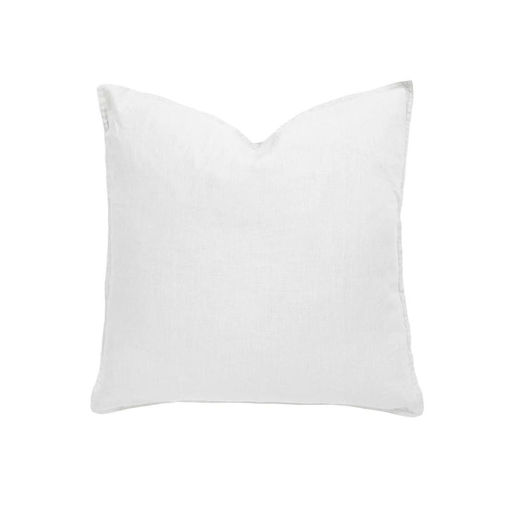 Bambury 100% Linen White Square Filled Cushion | My Linen