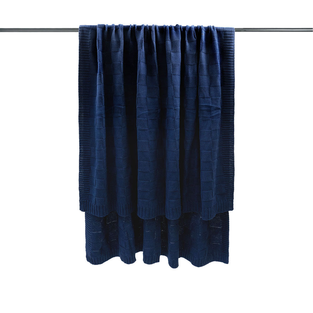 Bambury Solomon Navy Throw | My Linen