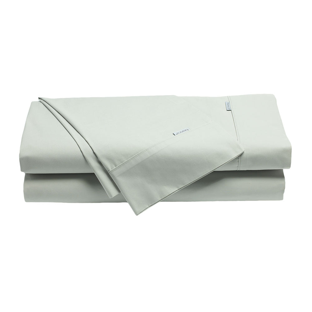 Heston 100% Cotton Percale Sheet Set 300TC Silver | King Single Bed