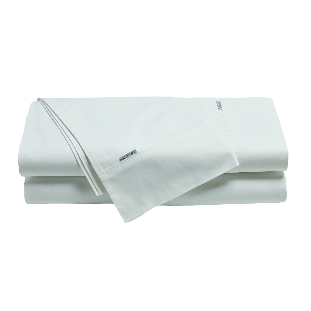 Heston 100% Cotton Percale Sheet Set 300TC White | King Single Bed