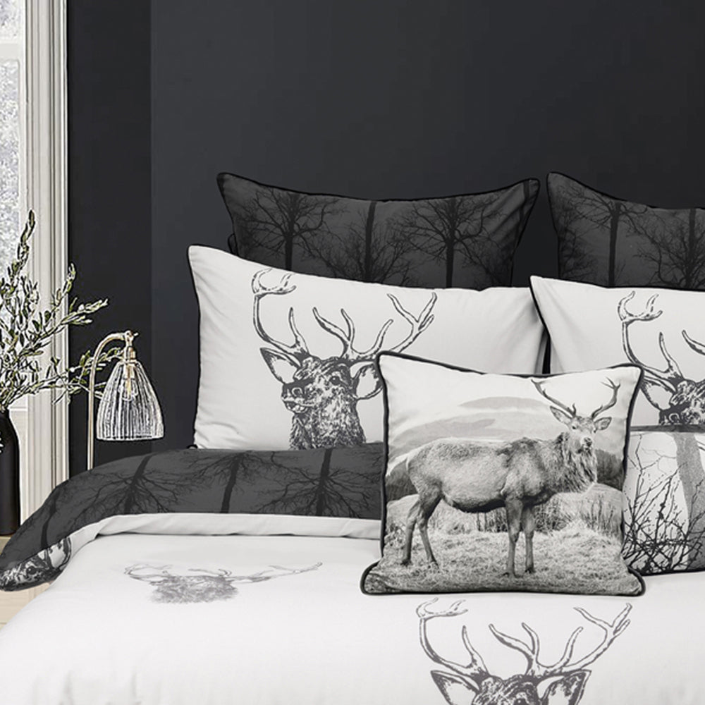 Alpine Stag Taupe Square Filled Cushion