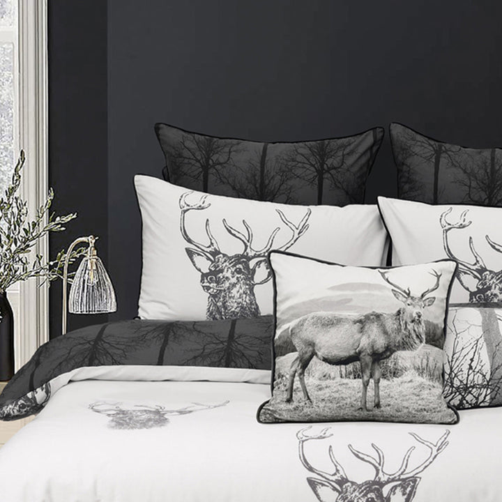 Alpine Stag Taupe Square Filled Cushion