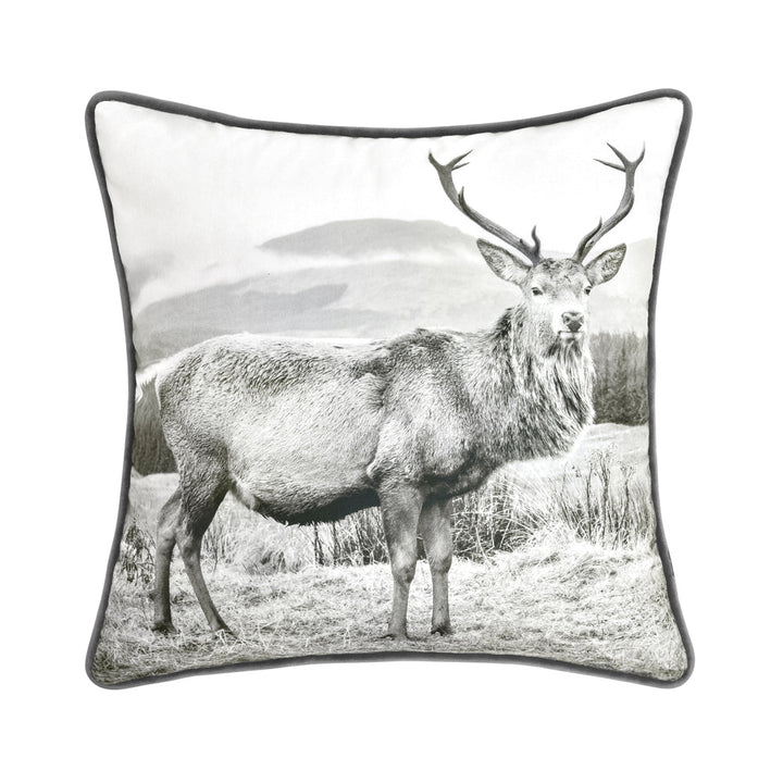 Alpine Stag Taupe Square Filled Cushion