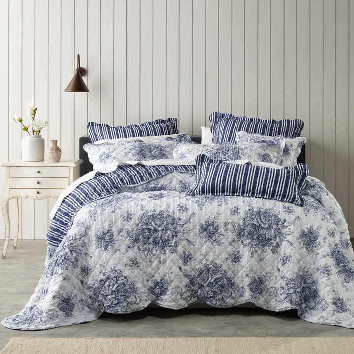 Amorette Blue Bedspread Set | Single Bed