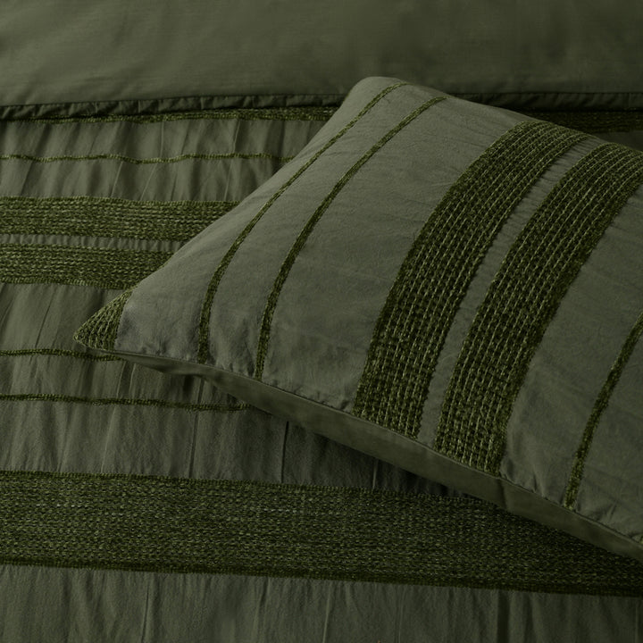 Bianca Avery Forest Green Quilt Cover Set Detail | My Linen