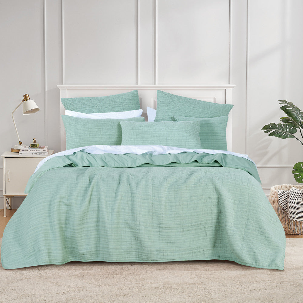 Cressida Sage Coverlet Set | Single / Double Bed