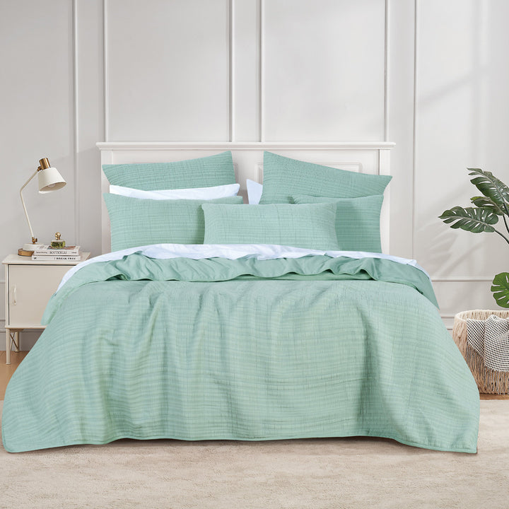 Cressida Sage Coverlet Set | Super King