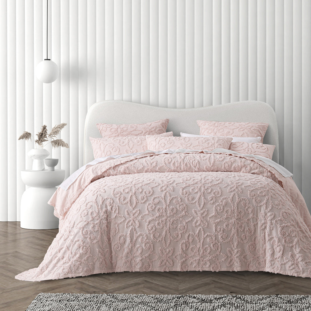 Ella Blush Bedspread Set | Single Bed