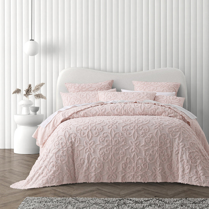 Ella Blush Bedspread Set | Double Bed