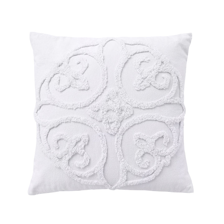 Ella White Square Filled Cushion