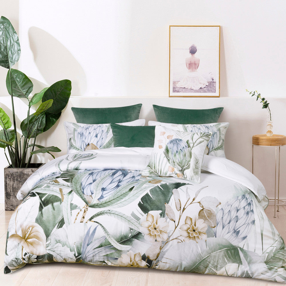 Evergreen Sage Quilt Cover Set | Double Bed