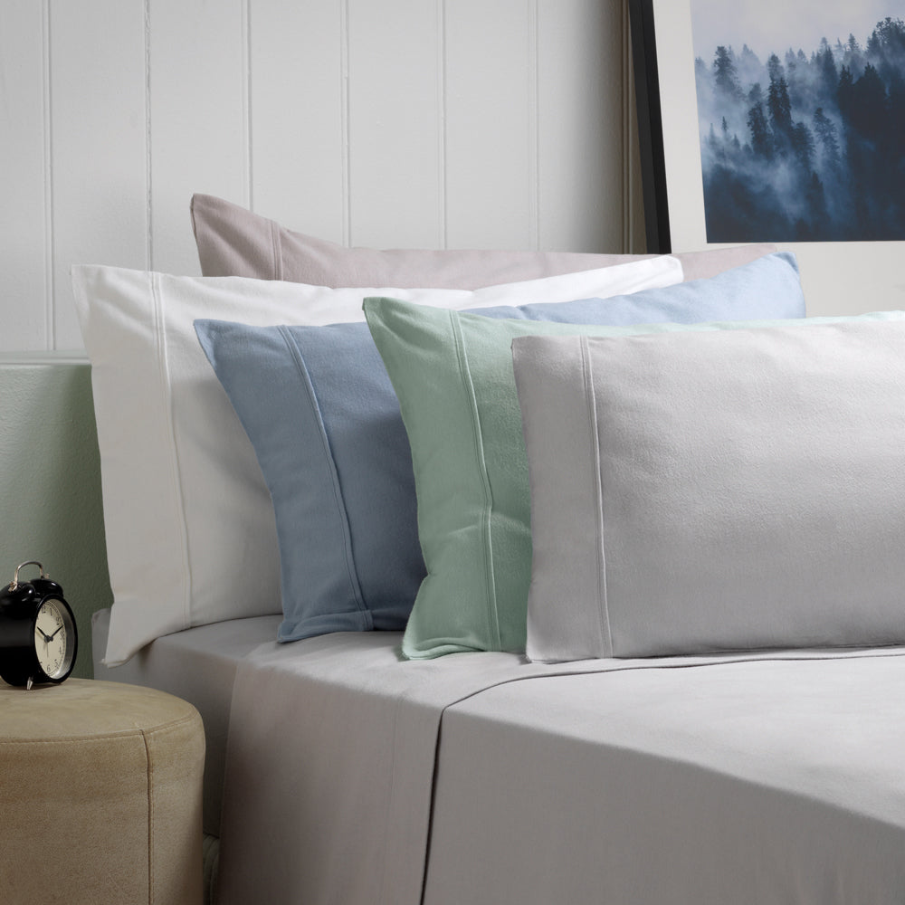 Fletcher Cotton Flannelette Sheet Set White | Single 50cm Bed