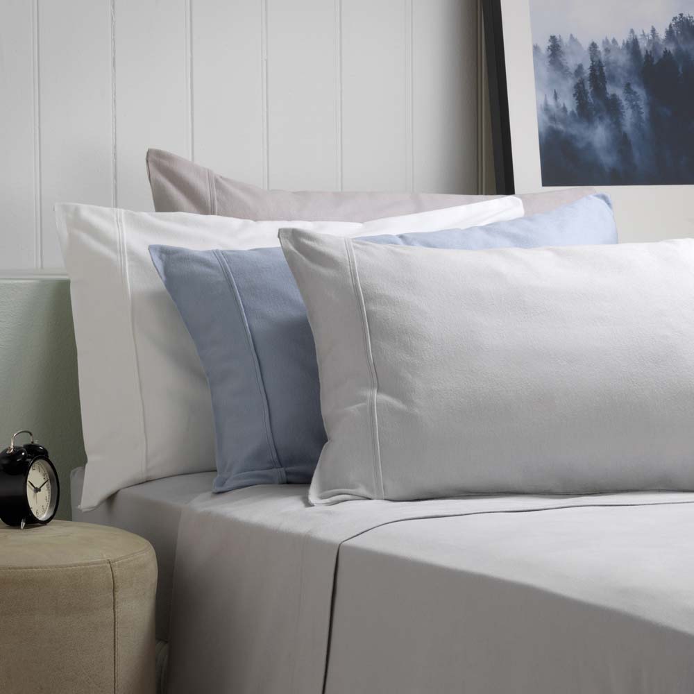 Fletcher Cotton Flannelette Sheet Set White | Super King 50cm Bed