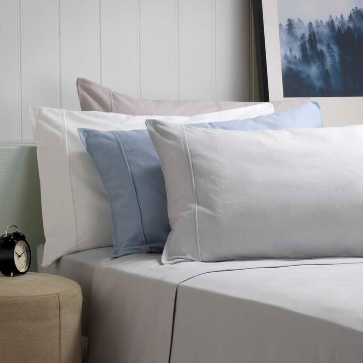 Fletcher Cotton Flannelette Sheet Set White | Super King 50cm Bed