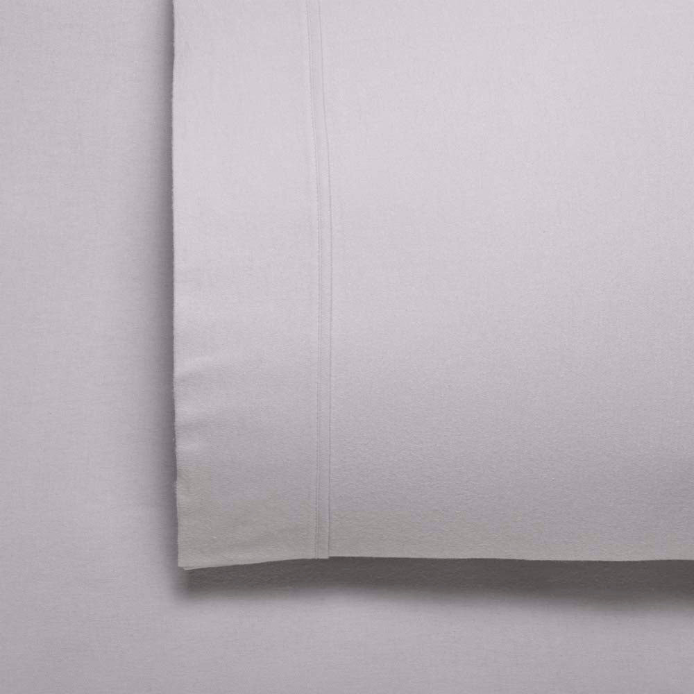 Fletcher Cotton Flannelette Sheet Set Stone | Split King 50cm Bed