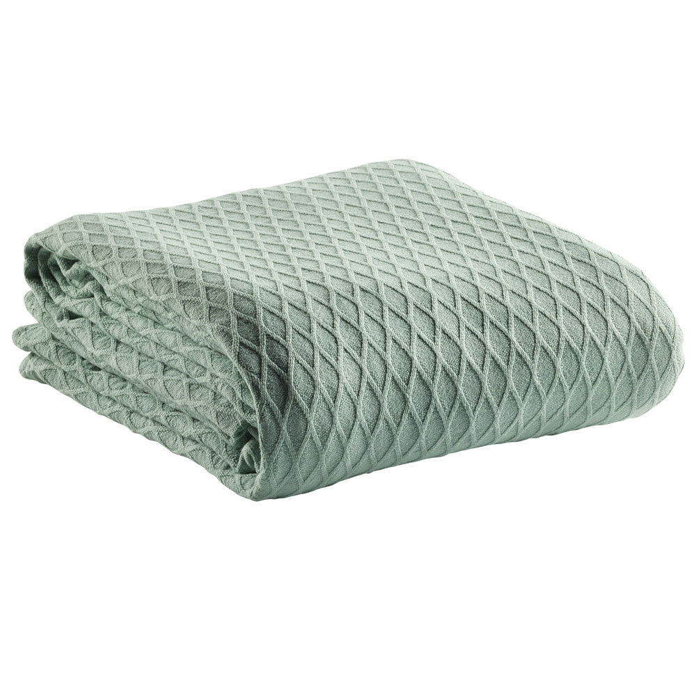 Gosford Sage 100% Cotton Blanket  | Queen / King Bed