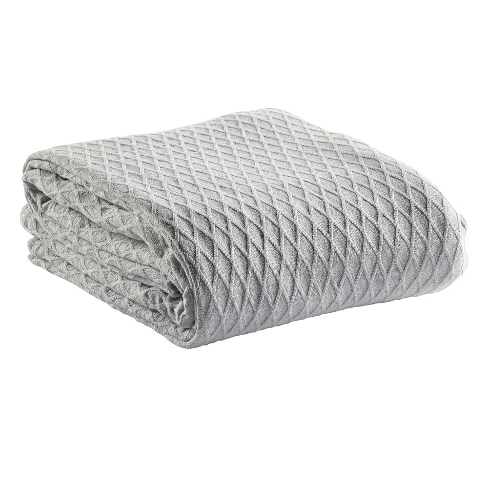 Gosford Silver 100% Cotton Blanket  | Super King