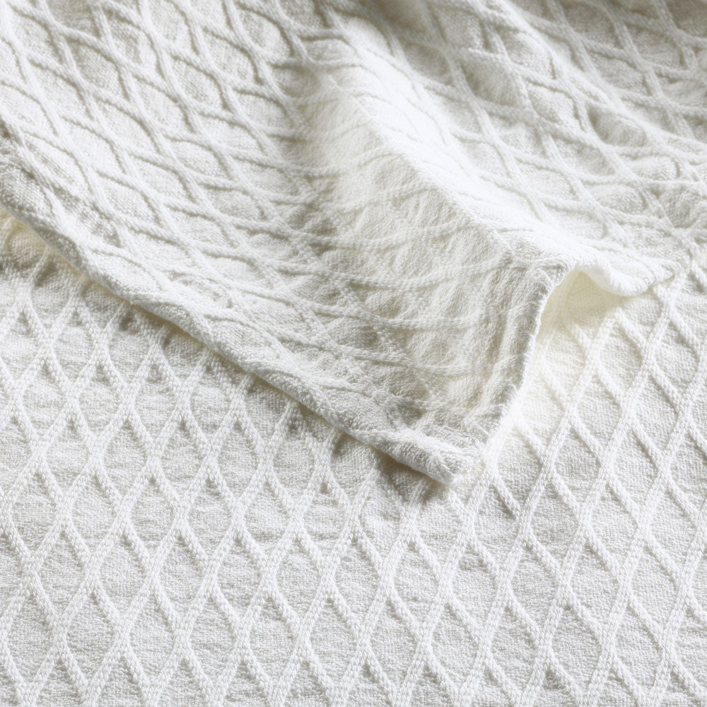 Gosford White 100% Cotton Blanket  | Single / Double Bed