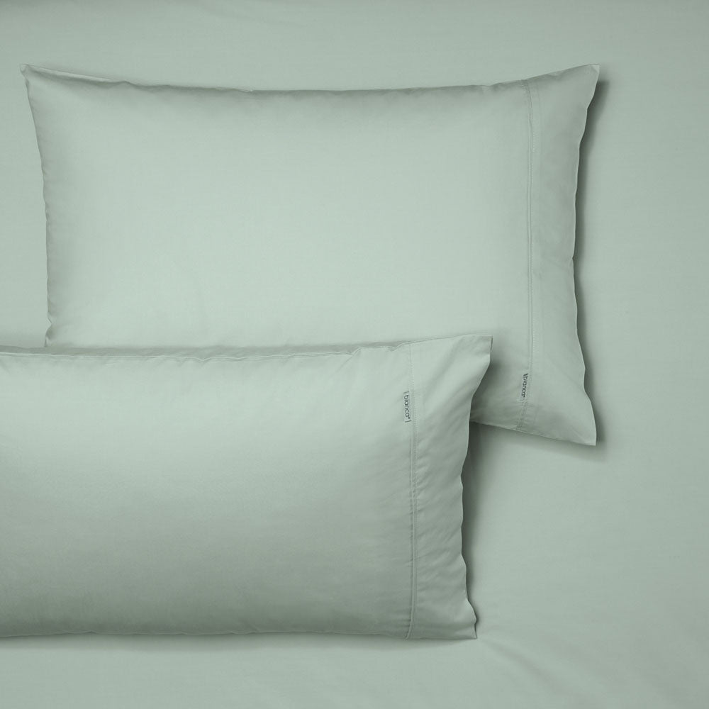 Heston 100% Cotton Percale Fitted Sheet & Pillowcase Combo 300TC Sage | Double Bed