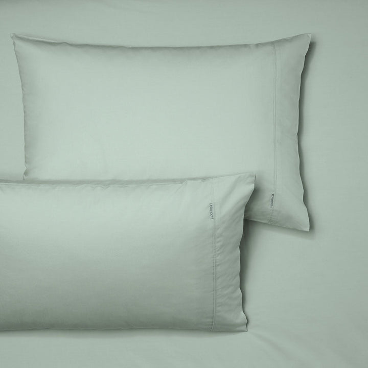 Heston 100% Cotton Percale Fitted Sheet & Pillowcase Combo 300TC Sage | Double Bed