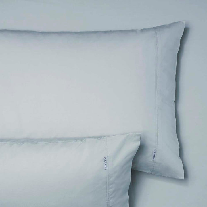 Heston 100% Cotton Percale Fitted Sheet & Pillowcase Combo 300TC Steel Blue | Super King 50cm