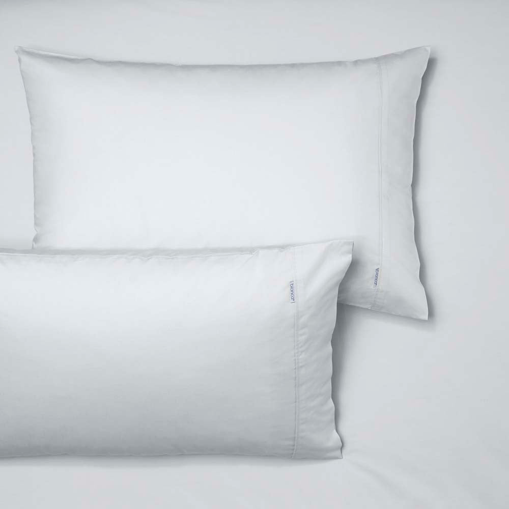 Heston 100% Cotton Percale Fitted Sheet & Pillowcase Combo 300TC White | Long Single Bed