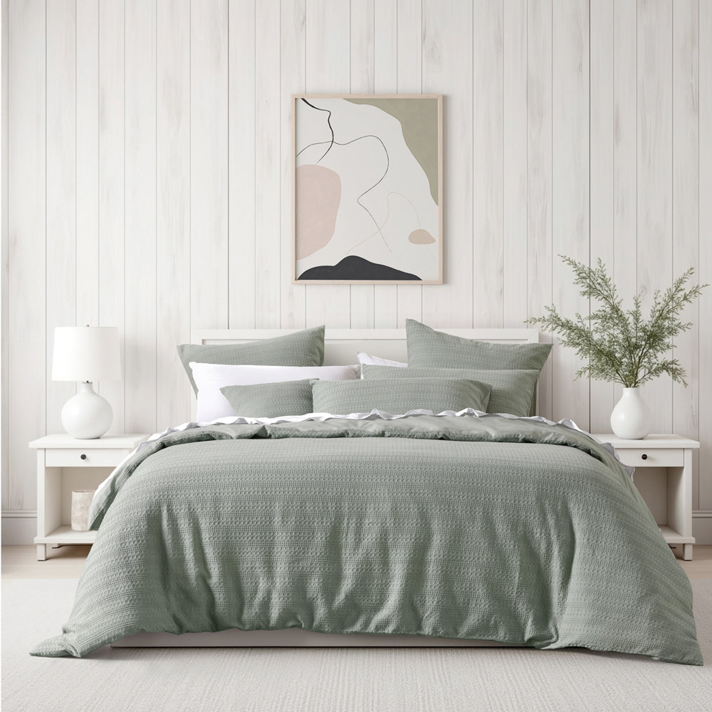 Bianca Kahlani Sage Quilt Cover Set | My Linen