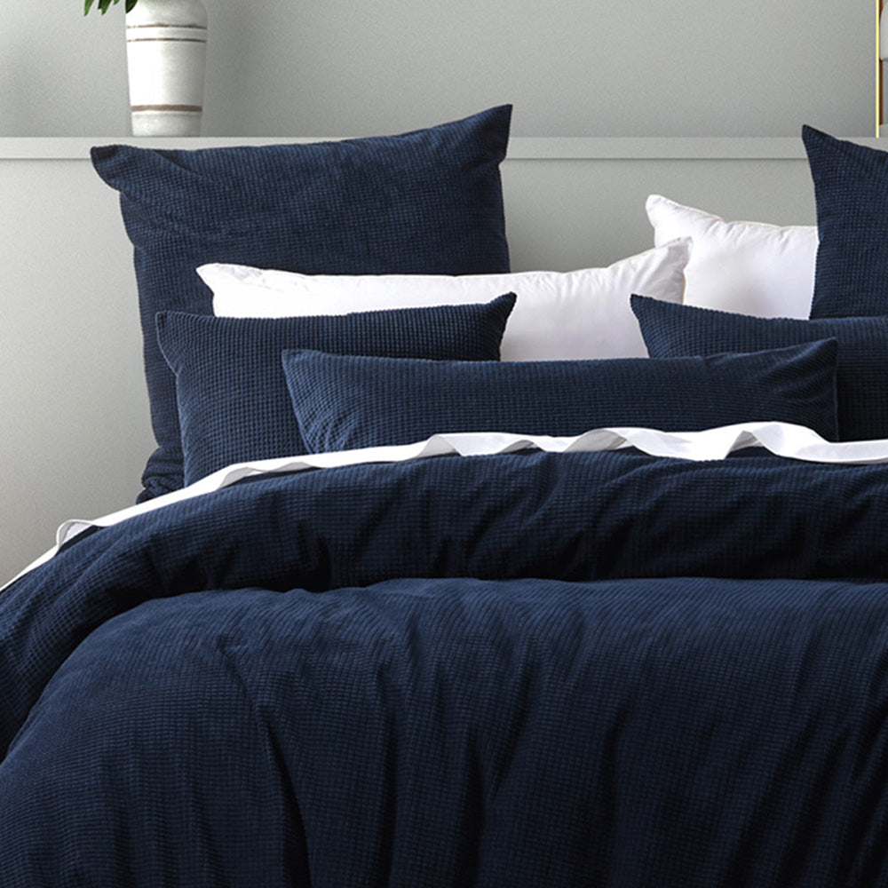 Lebron Indigo Quilt Cover Set | King Bed