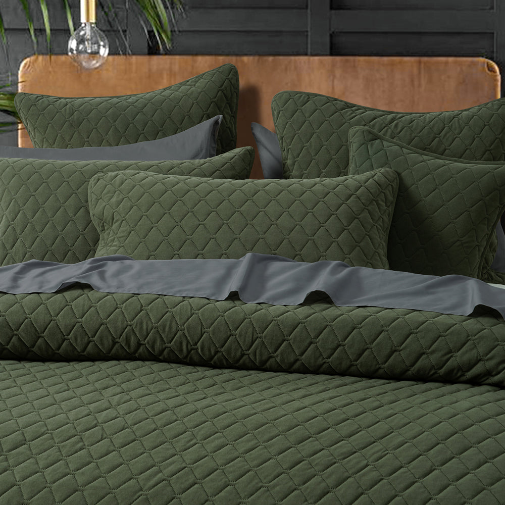 Lester Olive Coverlet Set | Single / Double Bed