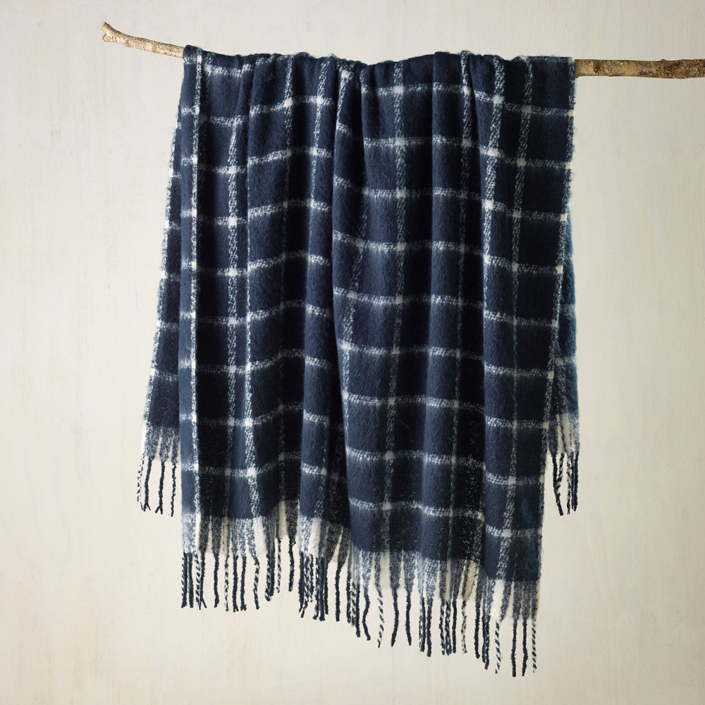 Maldon Faux Mohair Indigo Throw