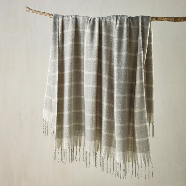 Silver Throw Maldon Faux Mohair Silver Throw by Bianca | My Linen