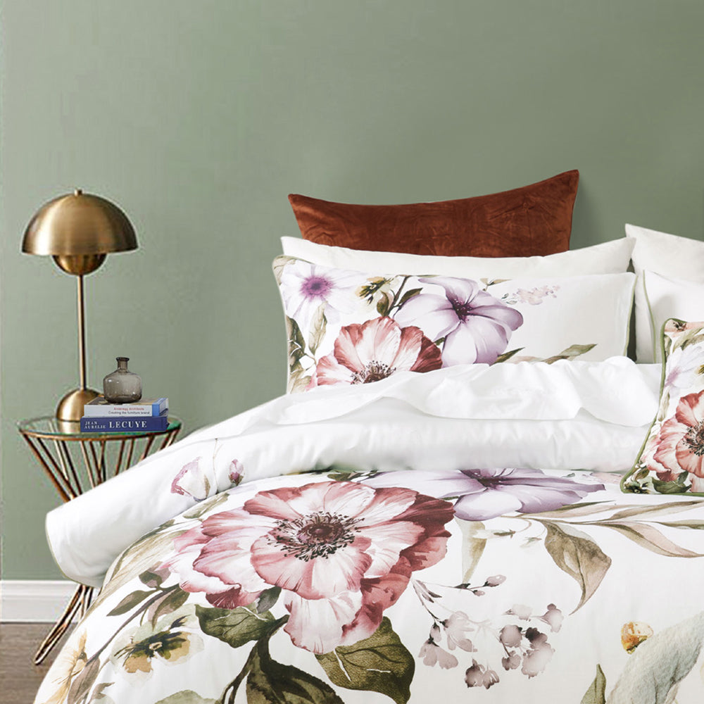 Minette White Quilt Cover Set | Double Bed