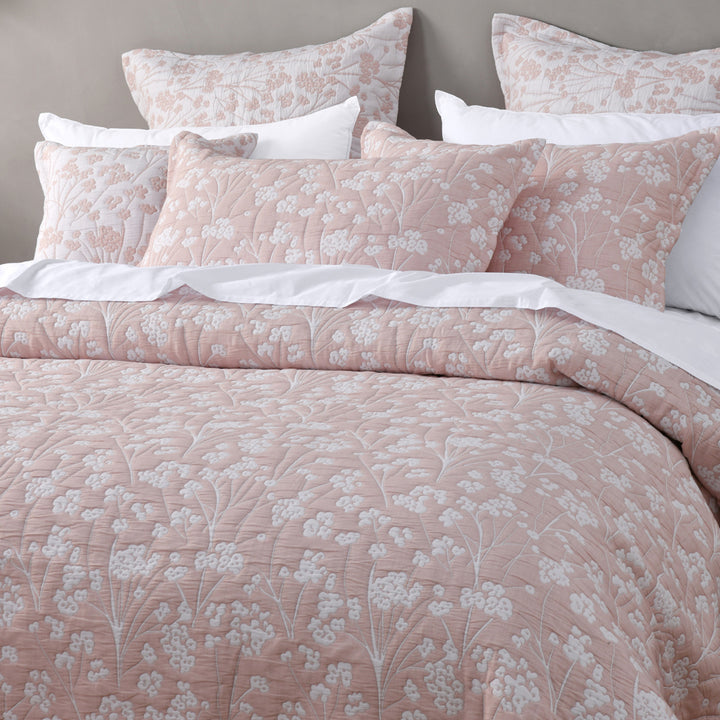 Bianca Myra Blush Bedspread Set Closeup | My Linen