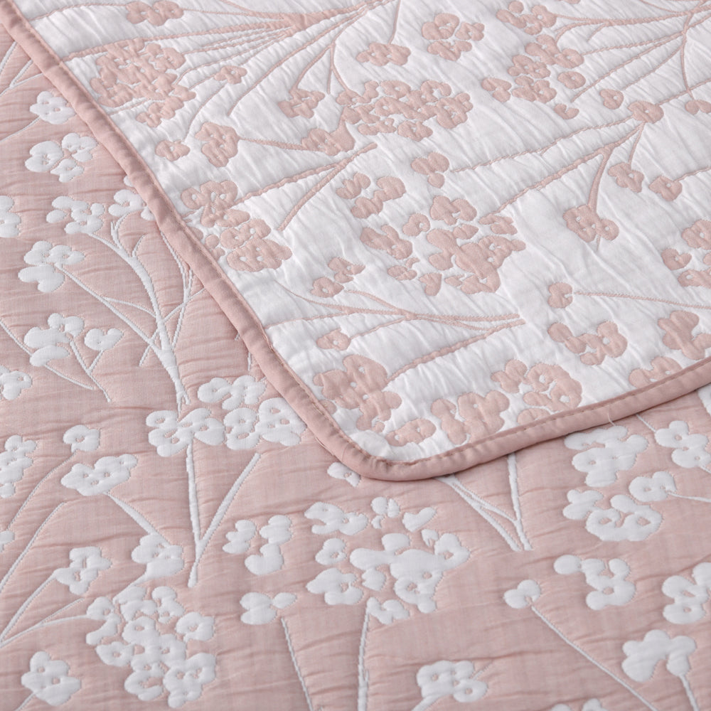 Bianca Myra Blush Bedspread Set Reverse | My Linen
